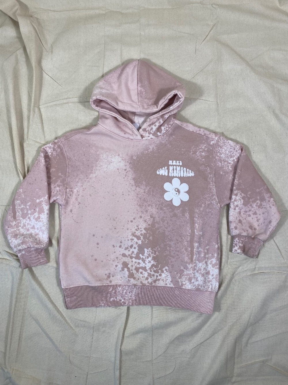 Girls Zara Dusty Pink/Light Pink Make Cool Memories Hoodie
